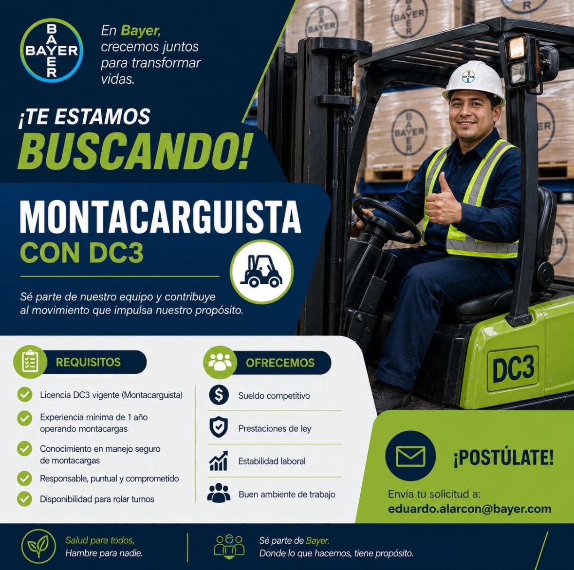 Montacarguista con DC3